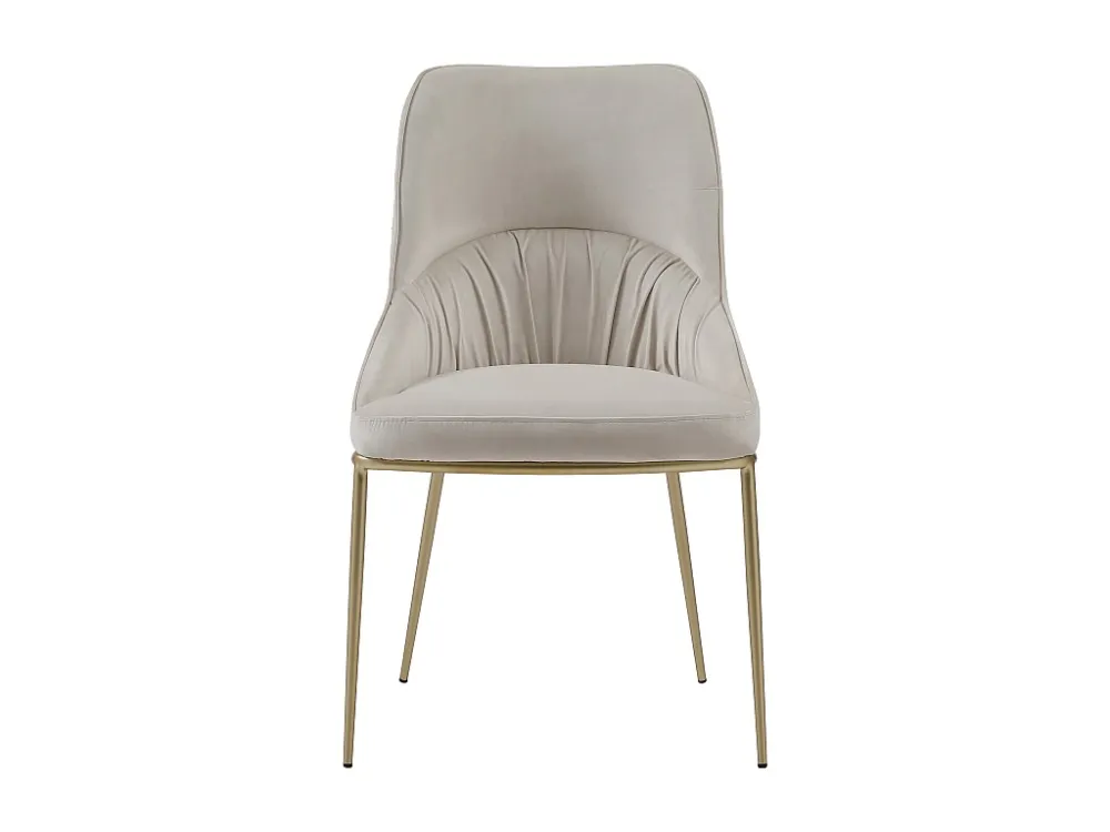 Set van 2 stoelen fluweel en goudkleurig metaal - Natuurtint - DRINKA