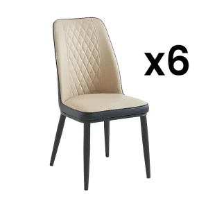 Set van 6 stoelen kunstleer en metaal - Natuurtint en antraciet - MILDURA - Koop nu online