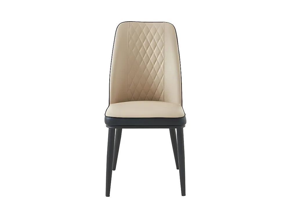 Set van 6 stoelen kunstleer en metaal - Natuurtint en antraciet - MILDURA - Koop nu online