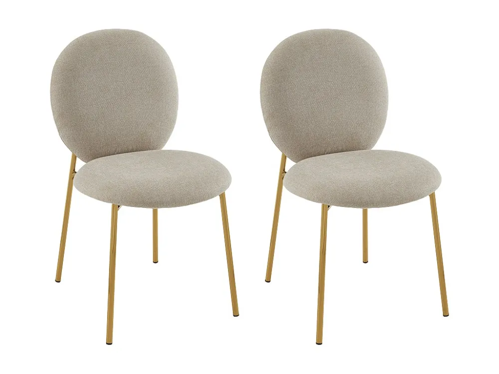 Set van 2 stoelen met stoffen bekleding en goudkleurig metaal – Natuurtint – ASTRENA