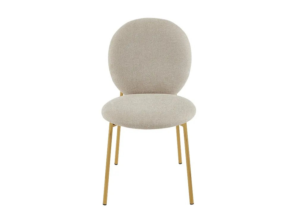 Set van 2 stoelen met stoffen bekleding en goudkleurig metaal – Natuurtint – ASTRENA