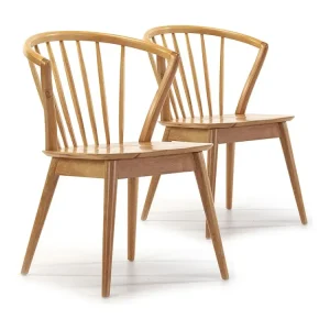 Set van 2 stoelen Mura Kleur Eiken, Massief Hout, 55 x 58,5 x 84 cm