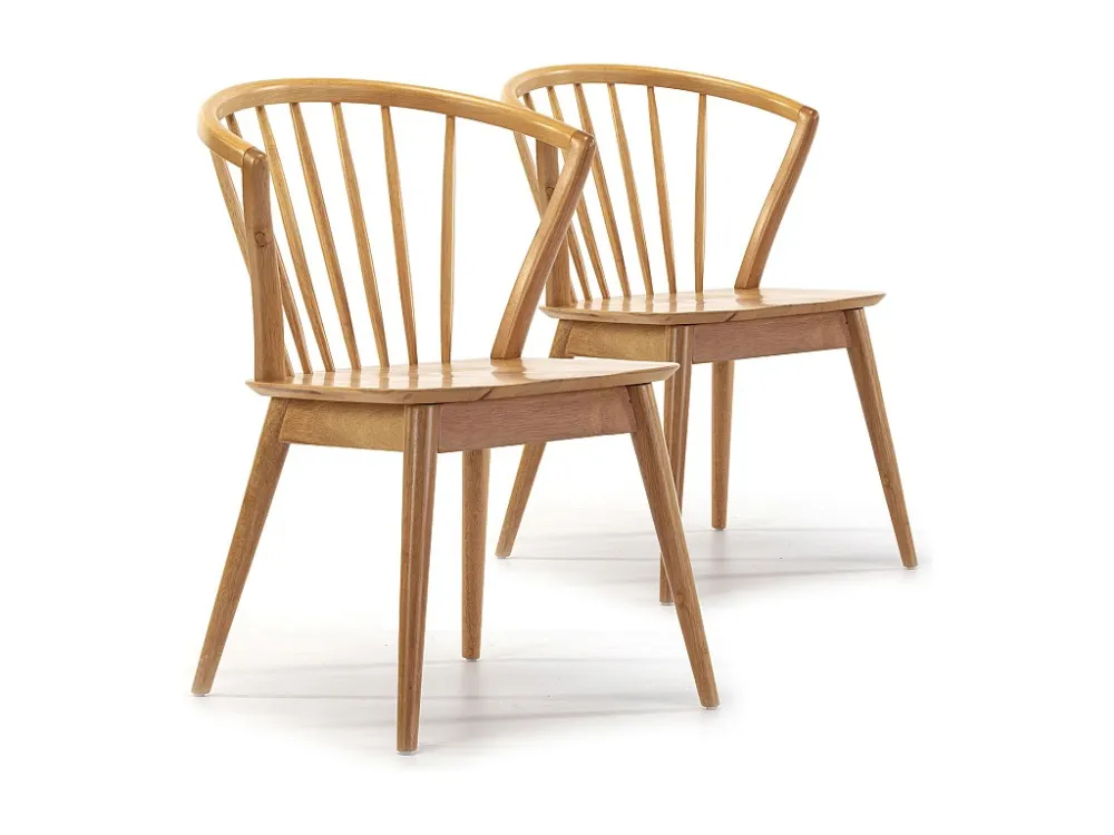 Set van 2 stoelen Mura Kleur Eiken, Massief Hout, 55 x 58,5 x 84 cm