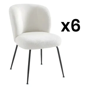 Set van 6 stoelen ribfluweel en metaal - Wit - POLPONA van Pascal MORABITO - Koop nu
