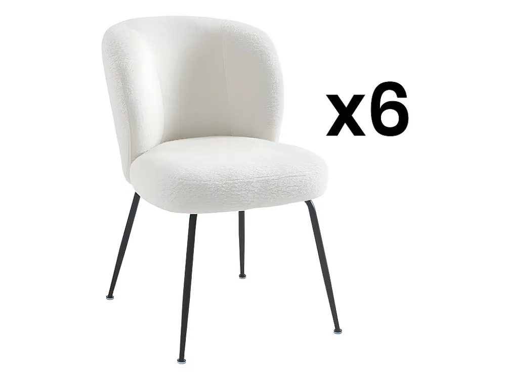 Set van 6 stoelen ribfluweel en metaal - Wit - POLPONA van Pascal MORABITO - Koop nu