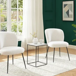 Set van 2 stoelen ribfluweel en metaal - Wit - POLPONA van Pascal MORABITO - Koop nu
