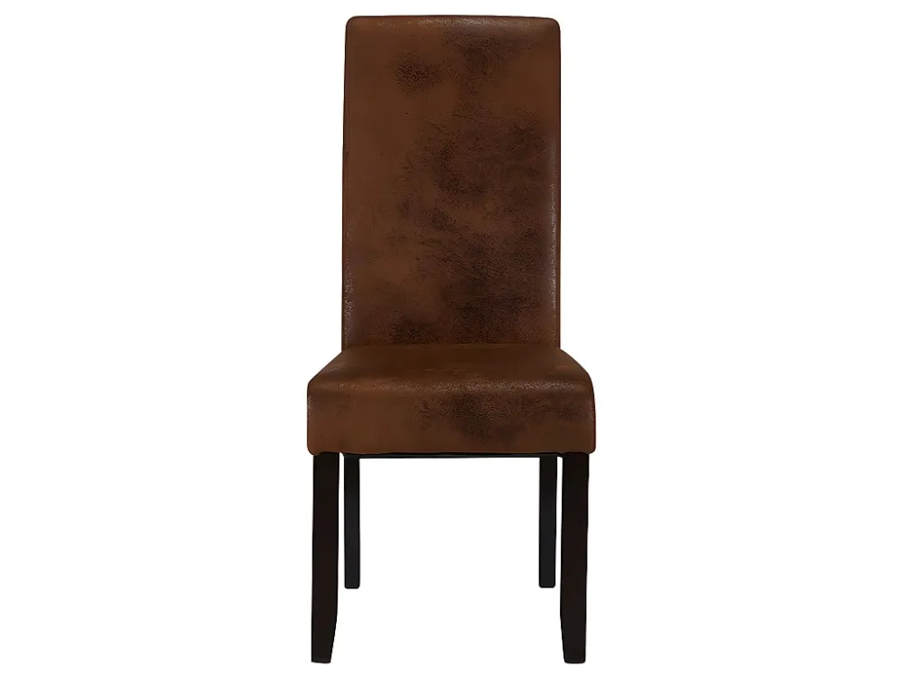 Set van 6 stoelen SANTOS - microvezel - schemerig houten poten
