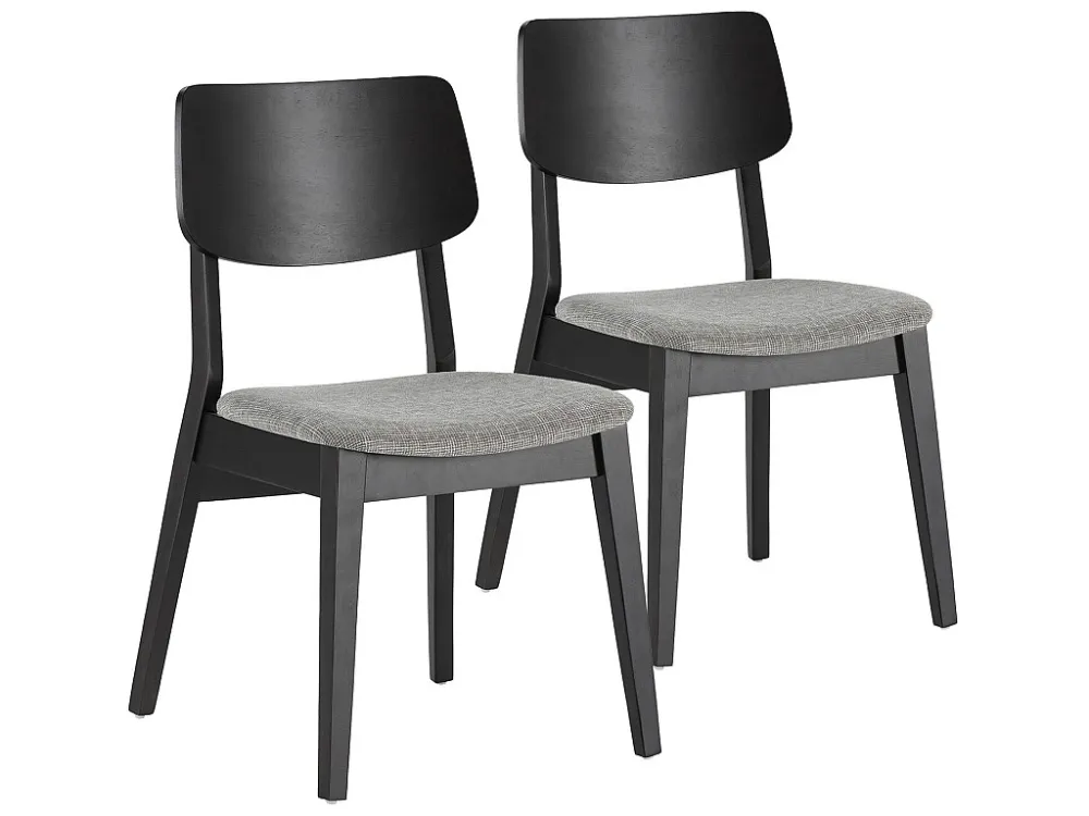 Set van 2 stoelen Susi de kleur zwart, massief hout.