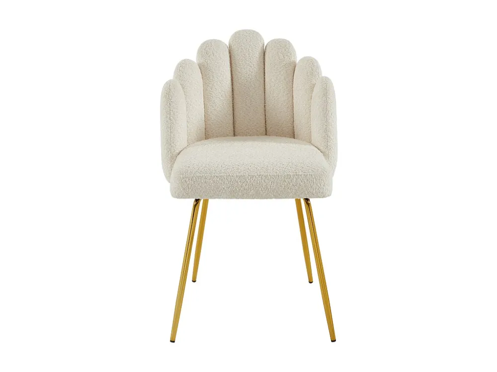 Set van 2 stoelen van boucléstof en metaal - Crèmewit - ALTINAM van Pascal MORABITO
