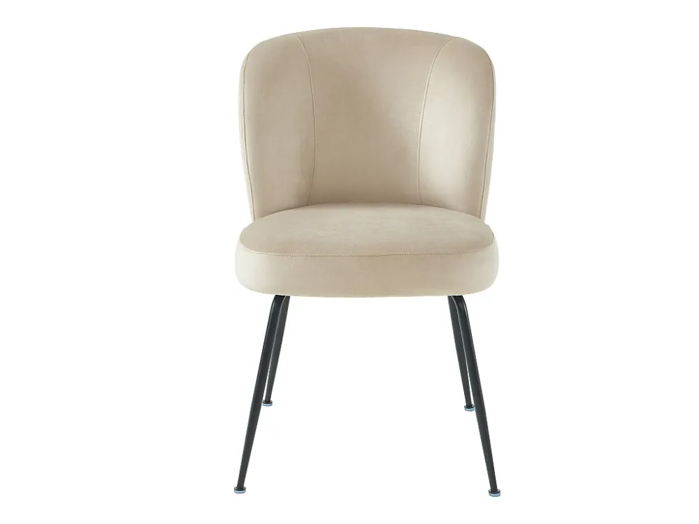 Set van 6 stoelen van fluweel en metaal - Lichtbruin - POLPONA van Pascal MORABITO - Koop nu
