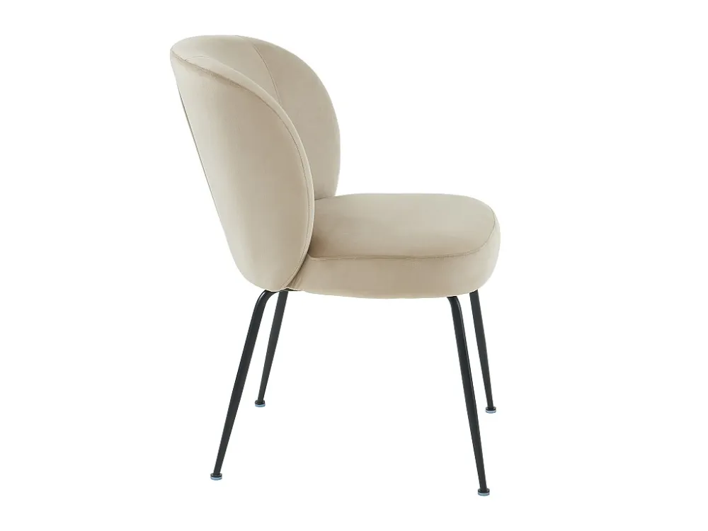 Set van 6 stoelen van fluweel en metaal - Lichtbruin - POLPONA van Pascal MORABITO - Koop nu