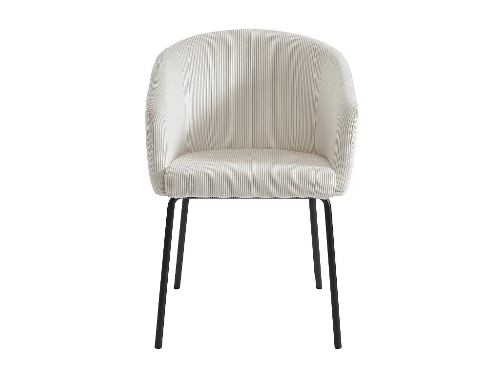 Set van 2 stoelen van ribfluweel en metaal - Crèmewit - MORONI van Pascal MORABITO