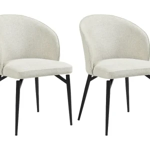 Set van 2 stoelen van stof en metaal - Crèmewit - GILONA van Pascal MORABITO