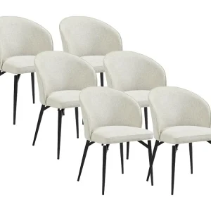 Set van 6 stoelen van stof en metaal - Crèmewit - GILONA van Pascal MORABITO