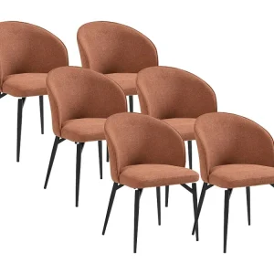 Set van 6 stoelen van stof en metaal - Terracotta - GILONA van Pascal MORABITO