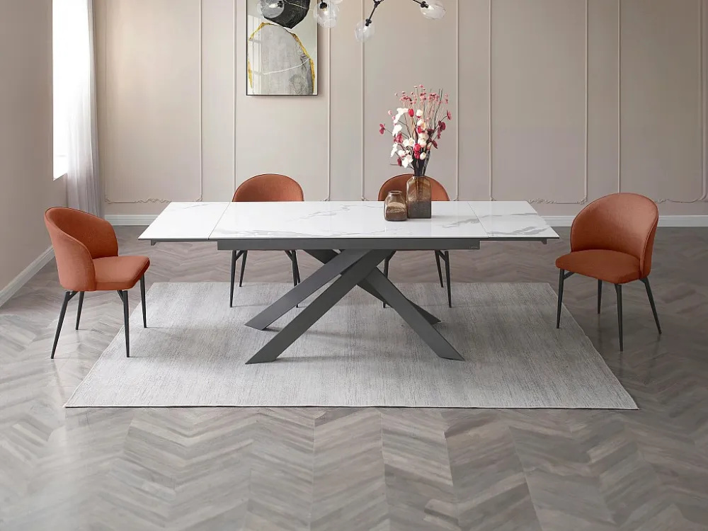 Set van 6 stoelen van stof en metaal - Terracotta - GILONA van Pascal MORABITO