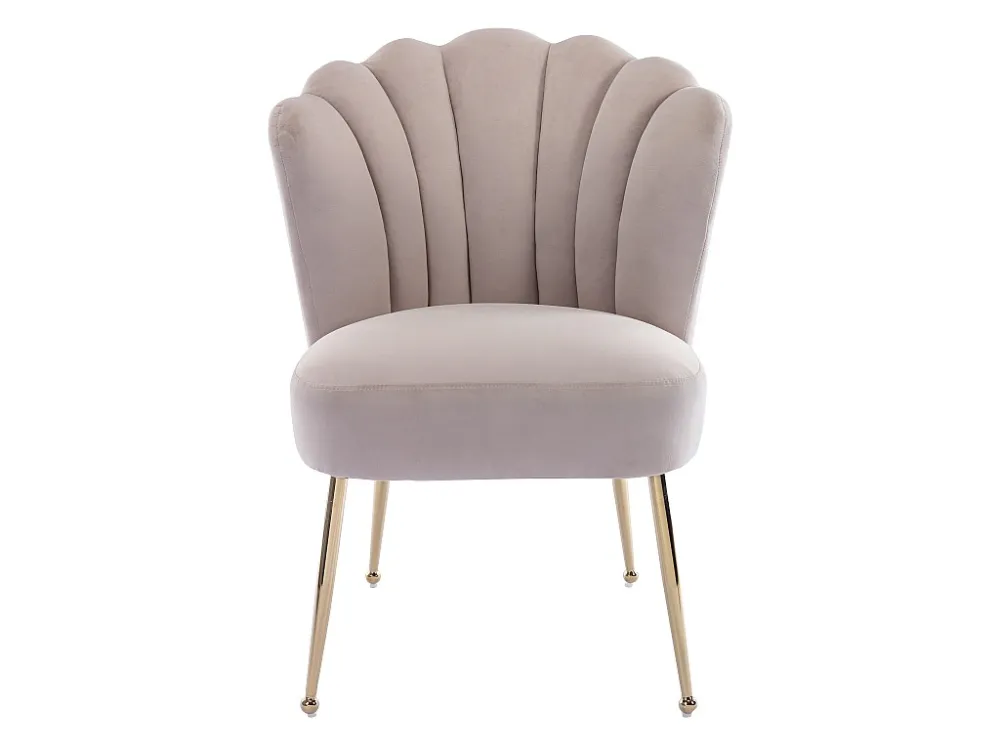 Set van 6 stoelen van velours en goudkleurig metaal - Natuurtint - RUTY