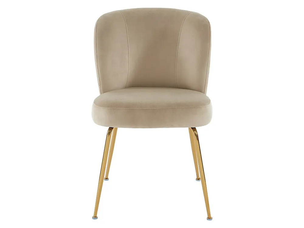 Set van 2 stoelen van velours en goudkleurig metaal - Natuurtint - POLPONA van Pascal MORABITO