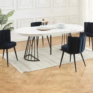 Set van 2 stoelen van velours en metaal - Zwart - PRANILA