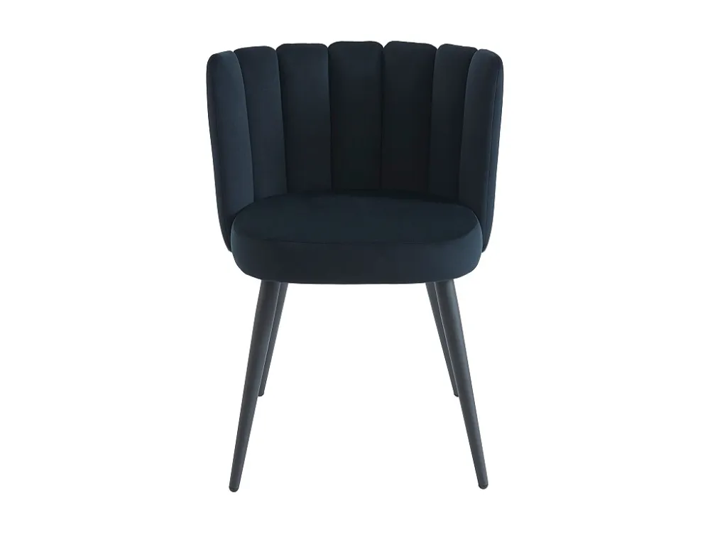 Set van 2 stoelen van velours en metaal - Zwart - PRANILA