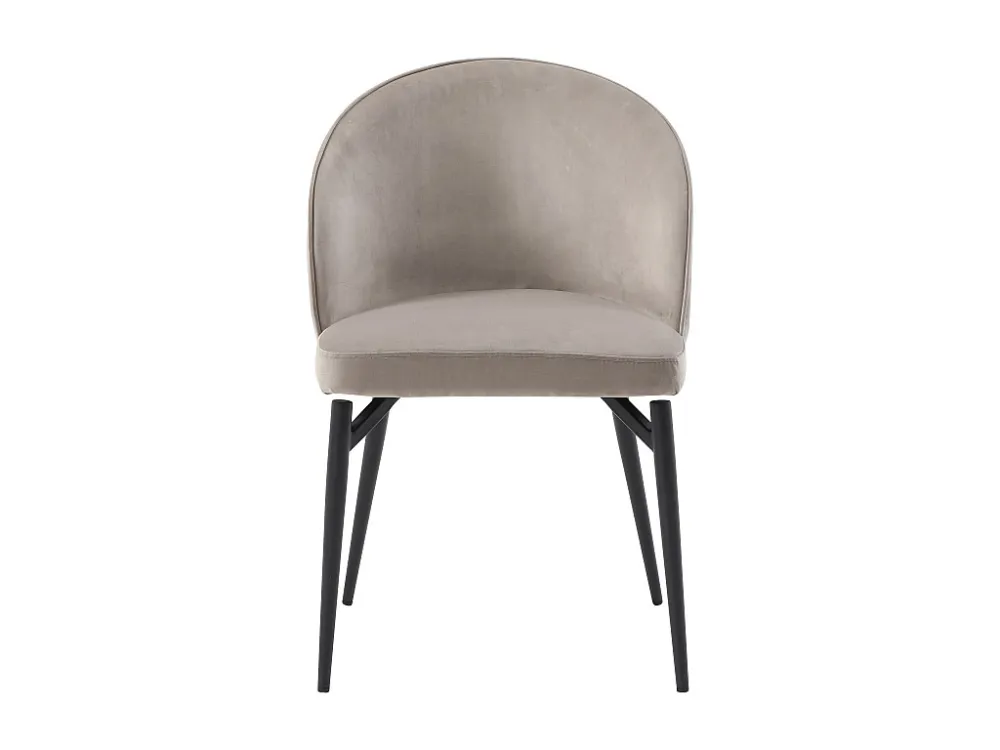 Set van 2 stoelen van velours en zwart metaal - Natuurtint - GILONA