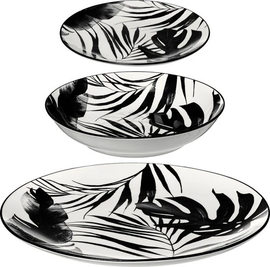 4goodz porseleinen servies 6 persoons 18 delig - Palm