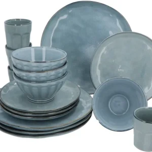 4goodz set 16 delig Aardewerk - 4 persoons - Blauw