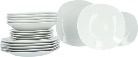4goodz set 18 delig servies porselein Plaza wit