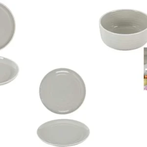 6 persoons 18-delig servies Aardewerk Bi-Color