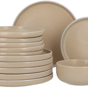 6 persoons Servies 18 delig Nordic style Keramiek - beige-wit