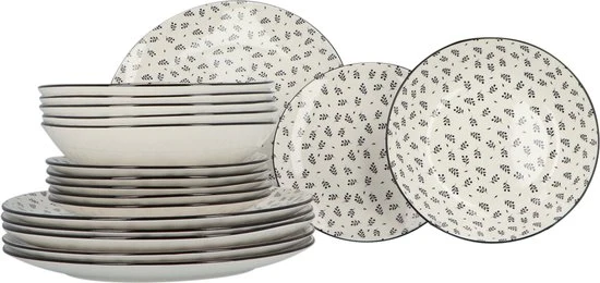 Porseleinen Servies-set Iris 18-delig - 6 persoons