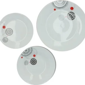 Secret de Gourmet Serviesset Cirkels - 6 persoons Servies Porselein 18-delig