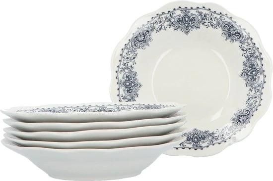 Serviesset Cottage 6 persoons - Klassiek Servies Porselein 18-delig