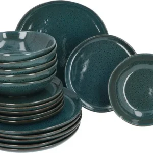 Serviesset Jade Groen - 6 persoons 18-delig - Reactive Glazing Aardewerk