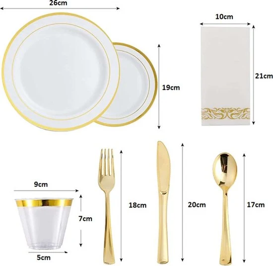 Serviesset voor 25 Personen - Servies Set - Bruiloften en Verjaardagen - Feestservies