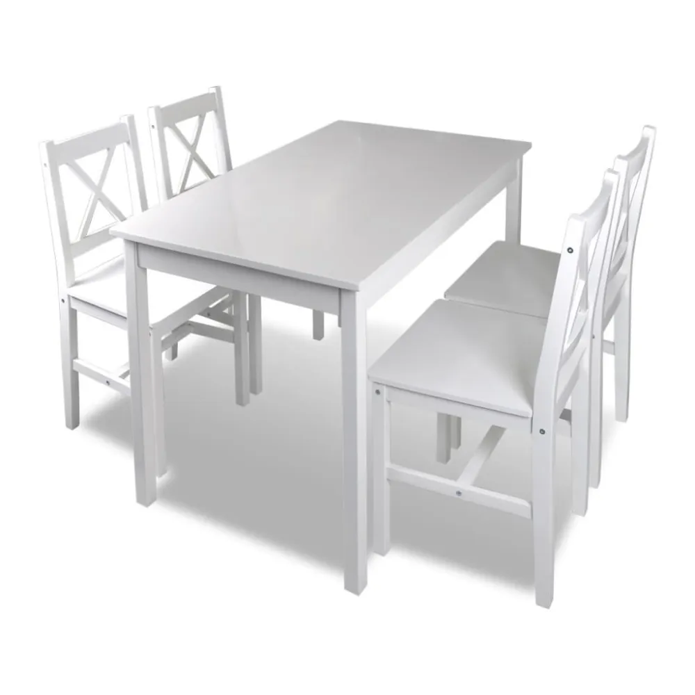 5-delige Eethoek wit met antislip rand