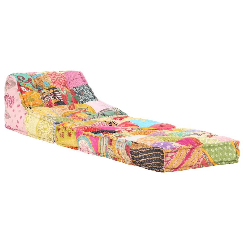 Ademend materiaal Poef modulair stof patchwork