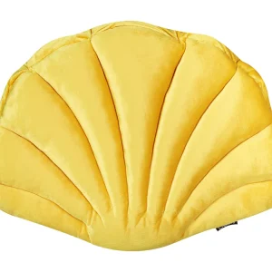 Ademend materiaal Sierkussen schelpenvorm geel 47 x 35 cm CONSOLIDA