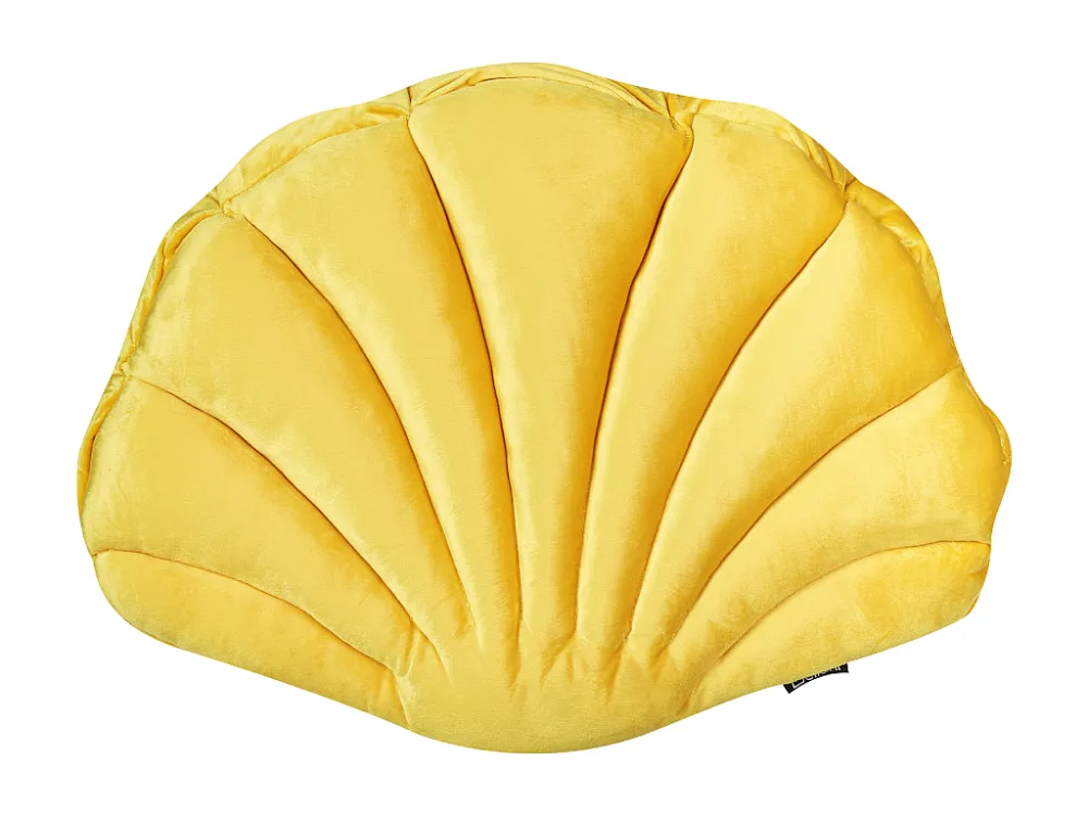 Ademend materiaal Sierkussen schelpenvorm geel 47 x 35 cm CONSOLIDA
