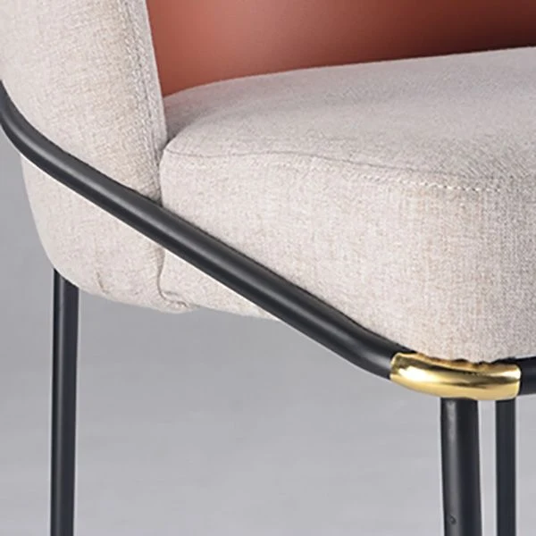 Bureaustoel Kitchen Upholstered Side Chair Glam Style Parsons Armless Chair Orange