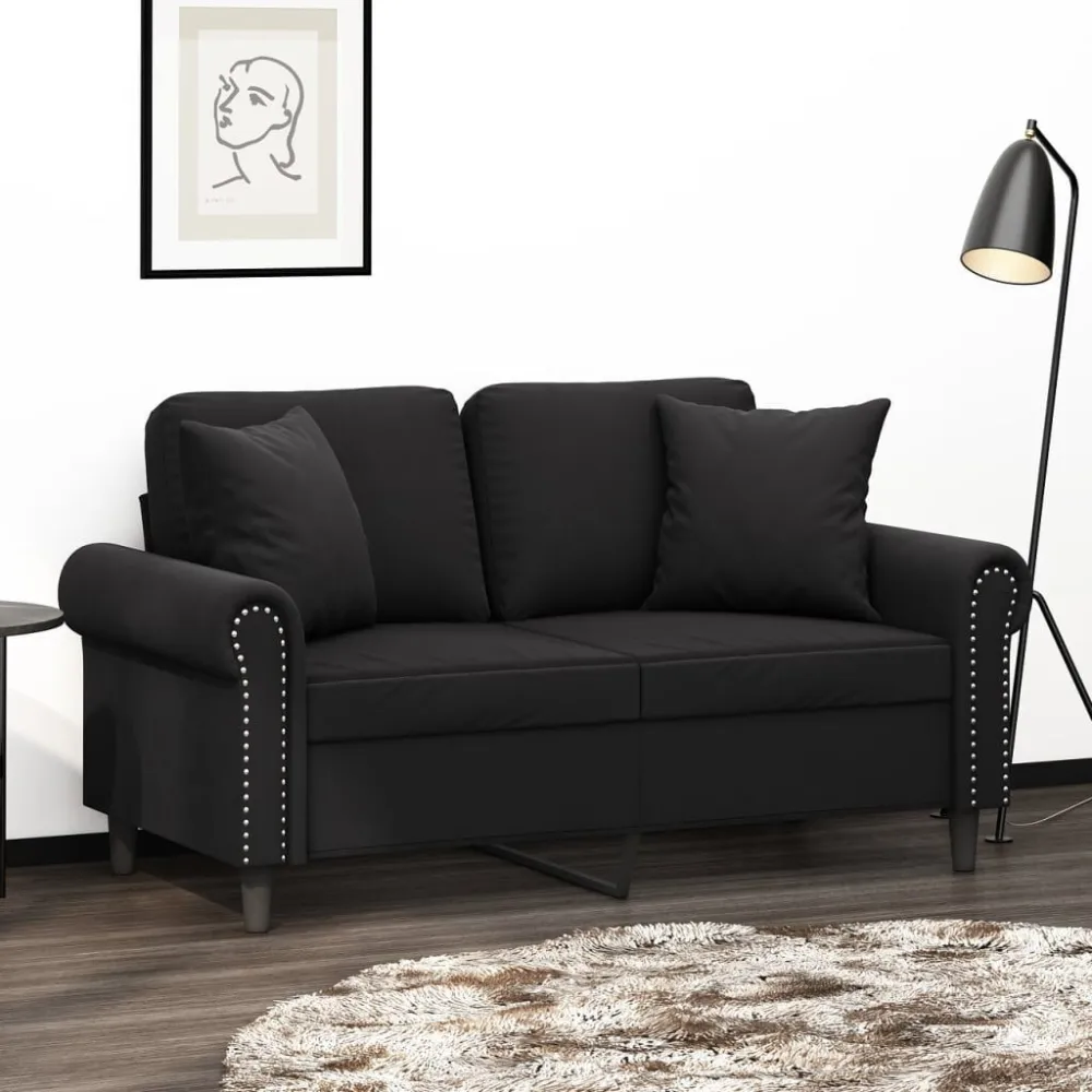 Bureaustoel Sierkussens 2 st 40x40 cm fluweel zwart