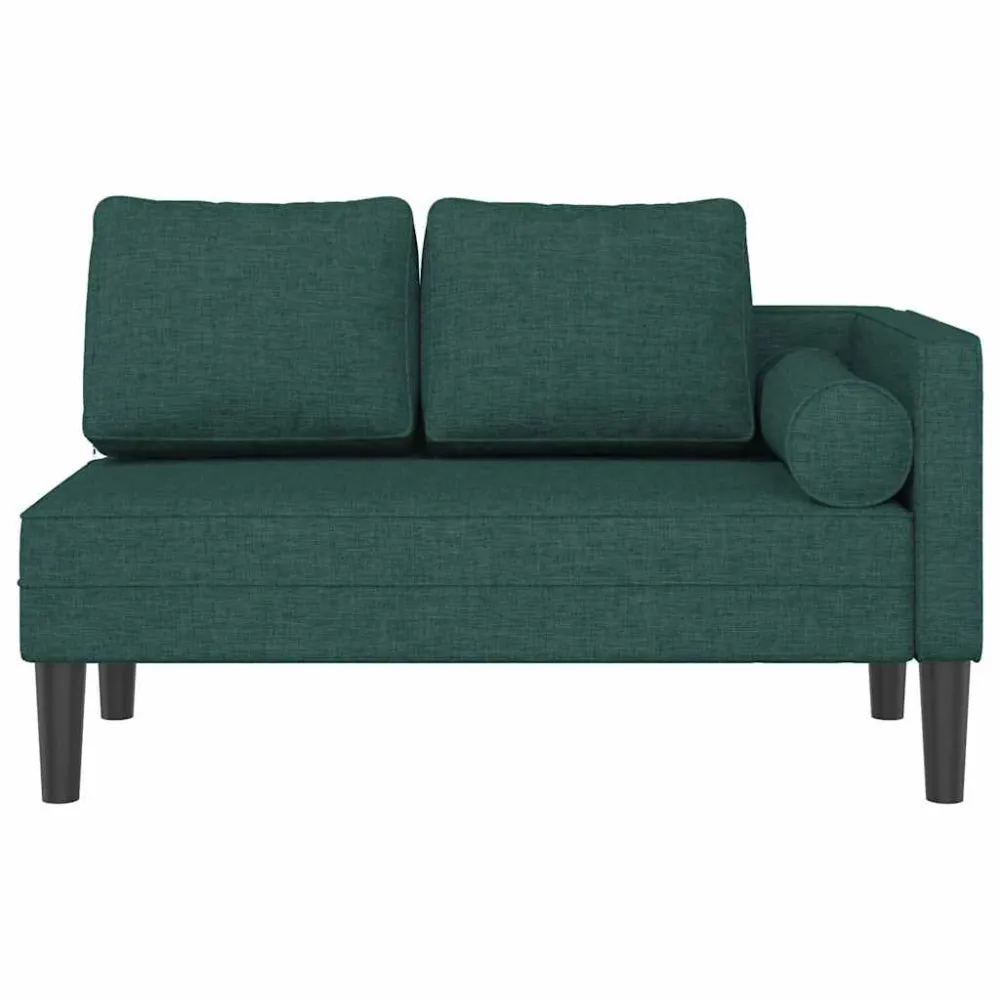 Chaise longue met kussens stof donkergroen Eenvoudig aan te brengen