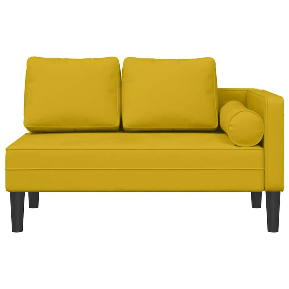 Eetkamerstoel Chaise longue met kussens fluweel geel
