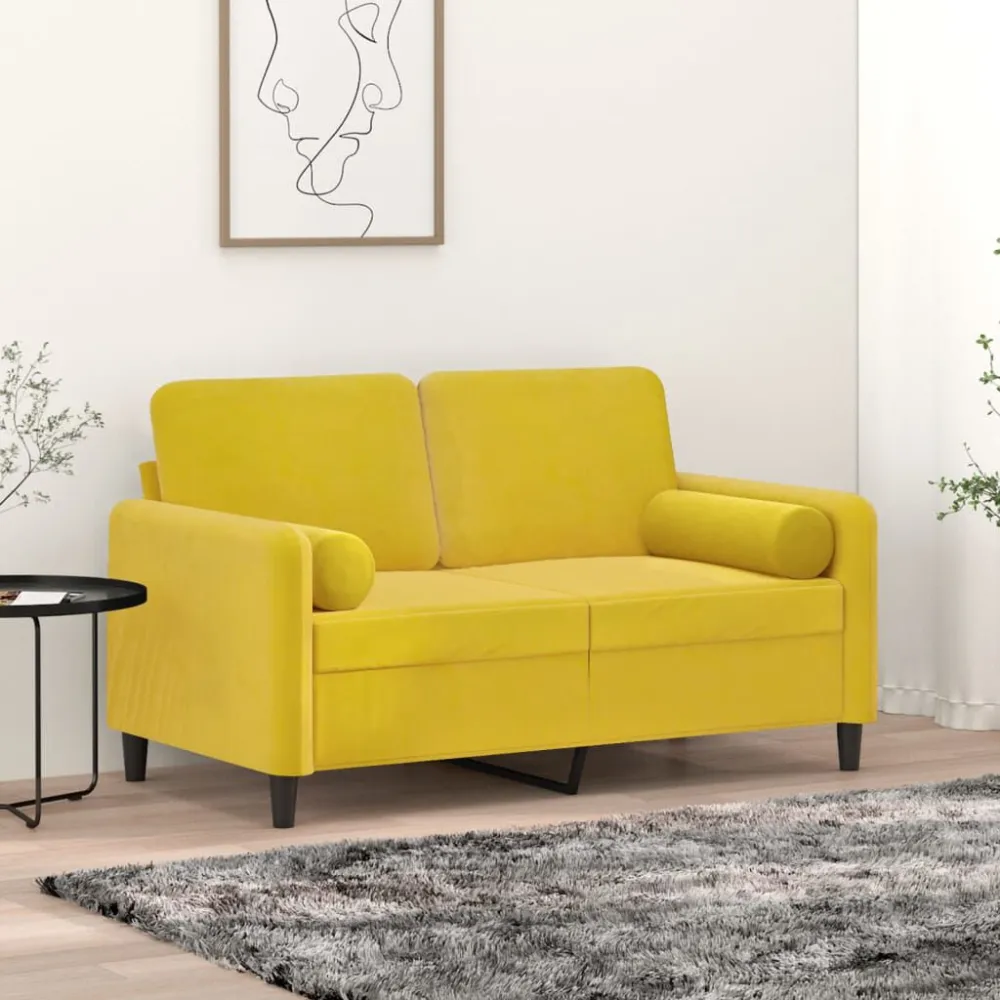 Eetkamerstoel Sierkussens 2 st 15x50 cm fluweel geel