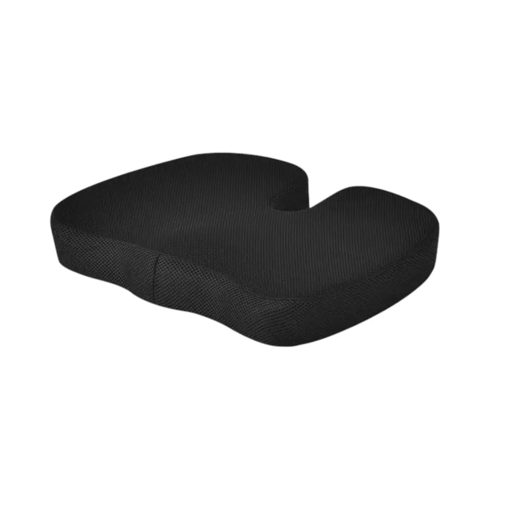 Ergonomisch Zitkussen met Band – Stuitkussen & Wigkussen – Zitverhoger voor Auto & Stoel – Autokussen – 45cm – Zwart