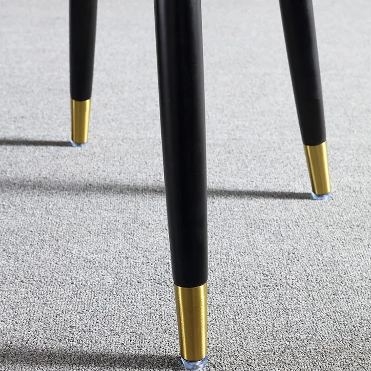 Glam Parsons Chairs Upholstered Dining Chairs Wood Legs met bescherming tegen slijtage Grey