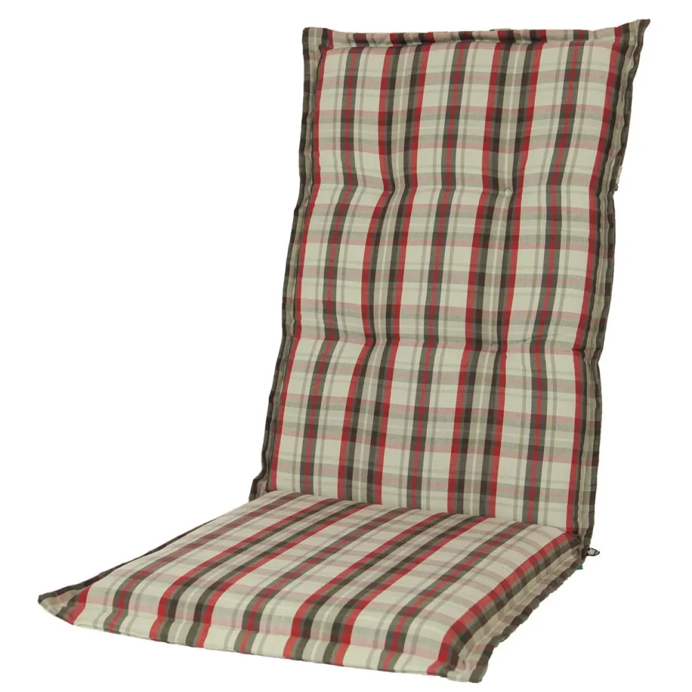 Kopu® Bradford - Comfortabel Tuinkussen met Hoge Rug - Rood-Grijs