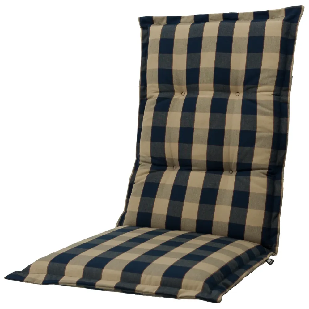 Kopu® Country Blue - Comfortabel Tuinkussen met Hoge Rug - Blauw