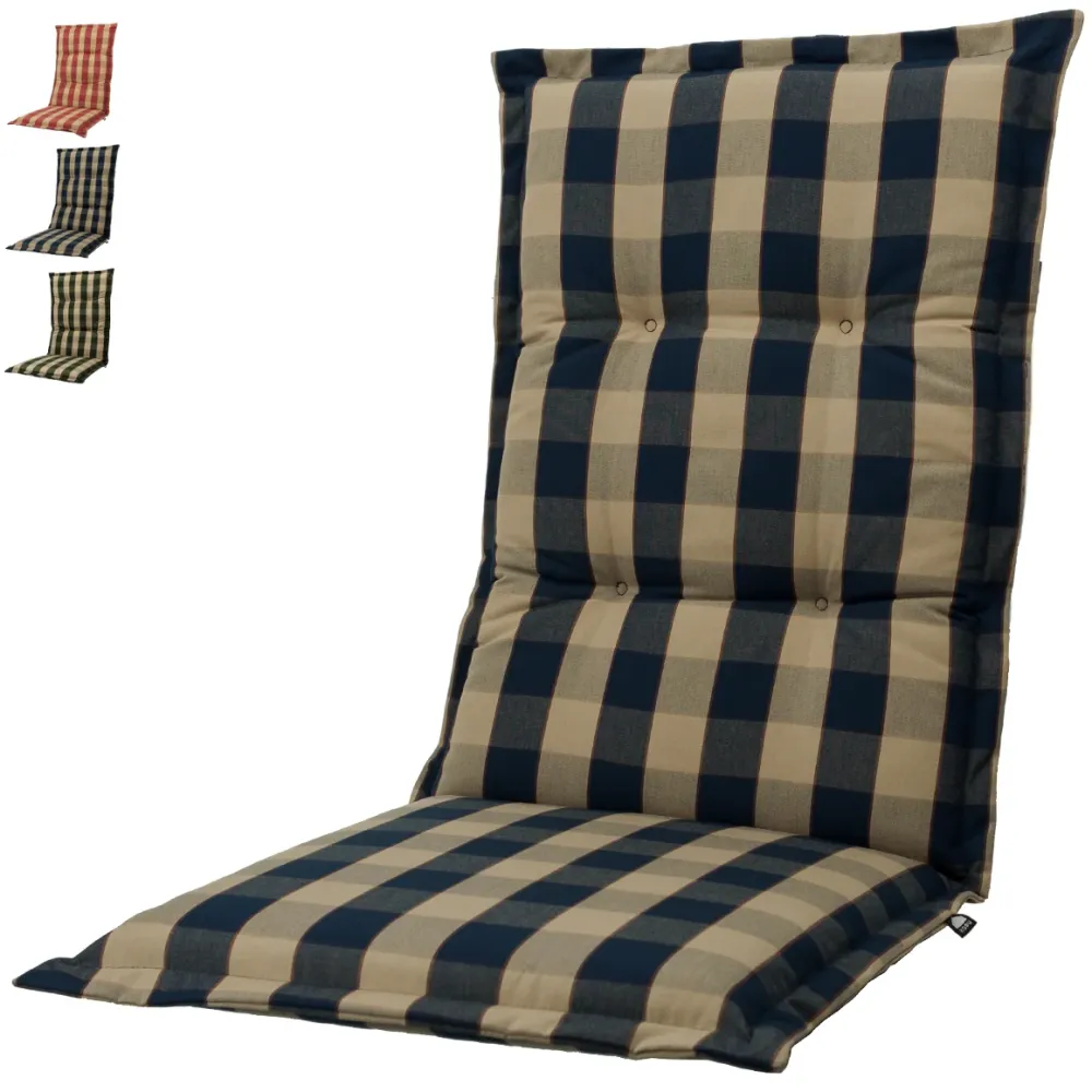 Kopu® Country Blue - Comfortabel Tuinkussen met Hoge Rug - Blauw