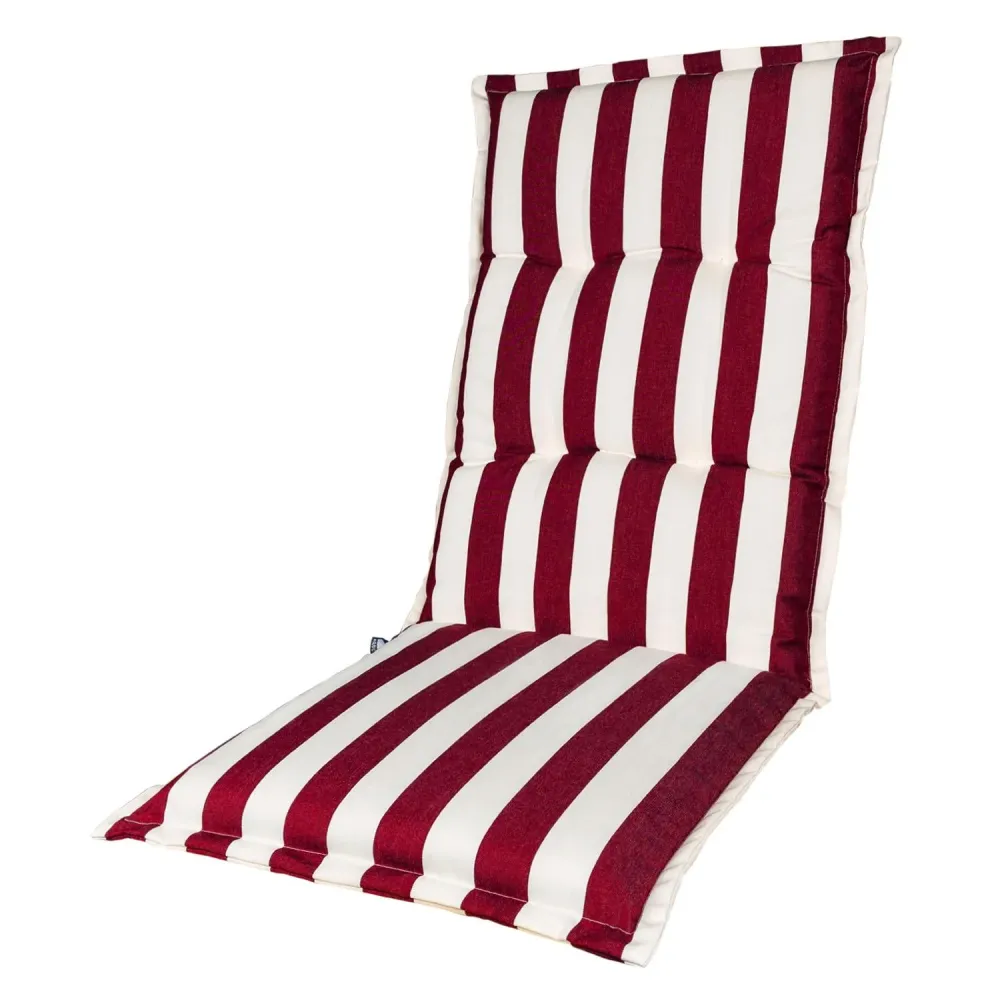 Kopu® Mila Red - Comfortabel Tuinkussen met Hoge Rug - Rood-Wit